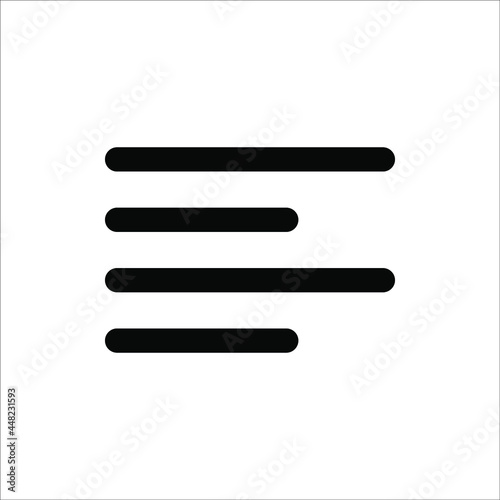Left align icon vector isolated on white background