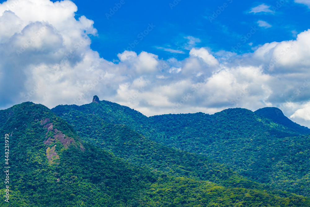 Abraao mountain Pico do Papagaio with clouds Ilha Grande Brazil. Abraao mountain Pico do Papagaio with clouds Ilha Grande Brazil.
