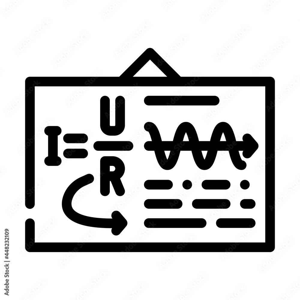 board with ohm law line icon vector. board with ohm law sign. isolated contour symbol black illustration board with ohm law line icon vector. board with ohm law sign. isolated contour symbol black illustration