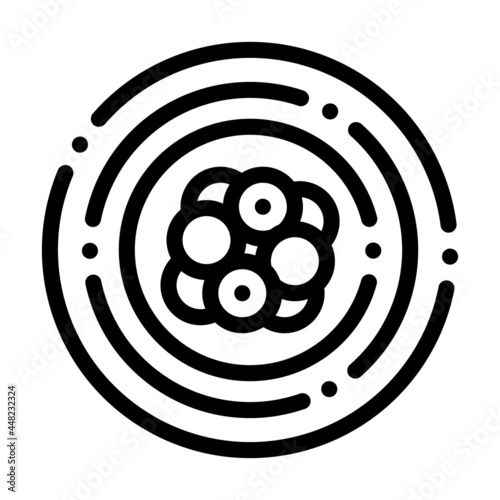 atom electron line icon vector. atom electron sign. isolated contour symbol black illustration