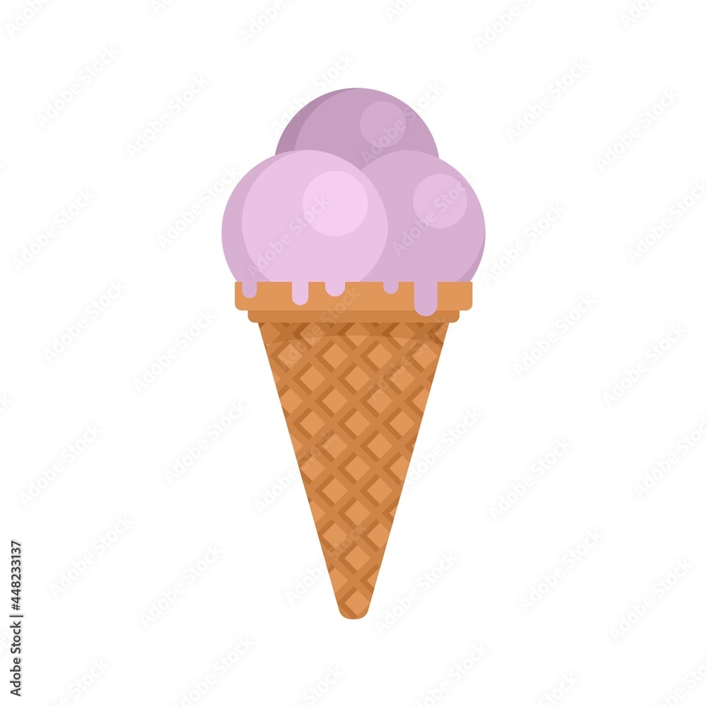 Ball ice cream icon flat isolated vector Ball ice cream icon flat isolated vector