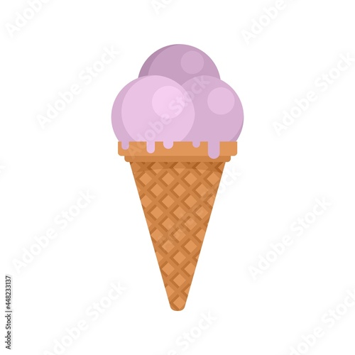 Ball ice cream icon flat isolated vector