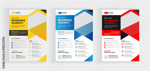 corporate Business flyer template with photo Free Vector, poster flyer pamphlet brochure cover design layout space for photo background, vector illustration template in A4 size