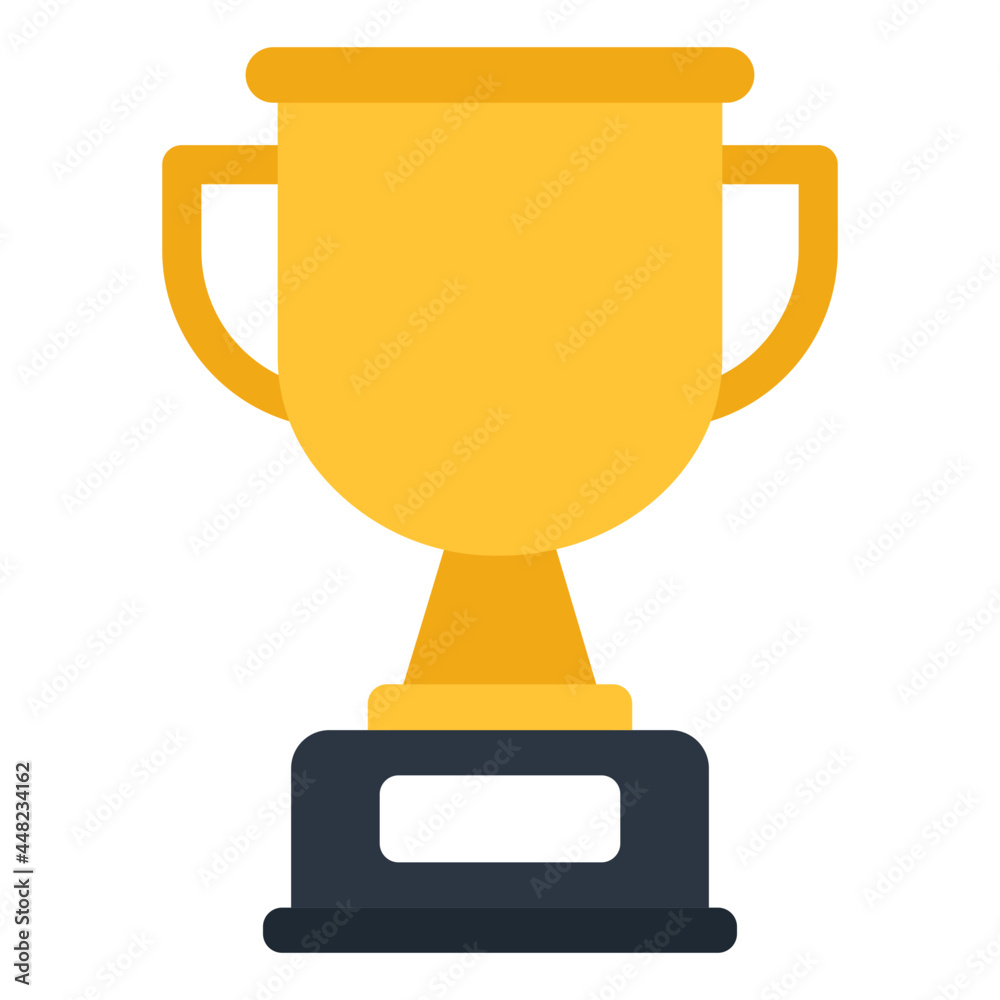 An achievement concept icon, flat design of trophy An achievement concept icon, flat design of trophy