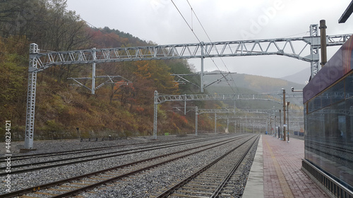 민둥산역 기차역의 선로, 승강장