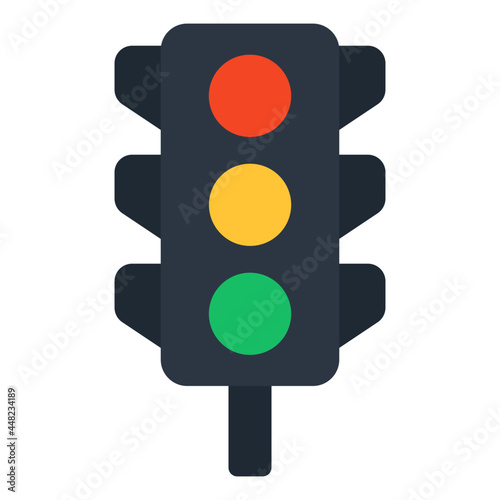 Traffic lights icon in flat design