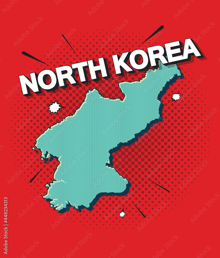 Pop art map of northKorea