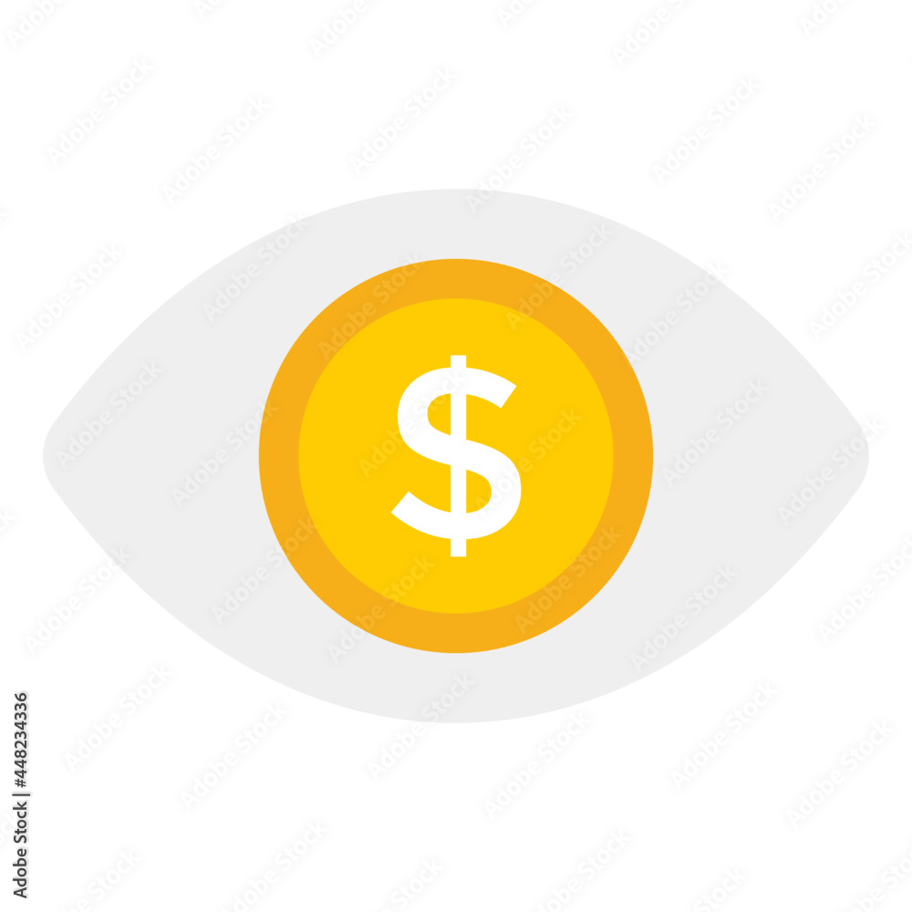 Dollar eye showing concept of business eye icon