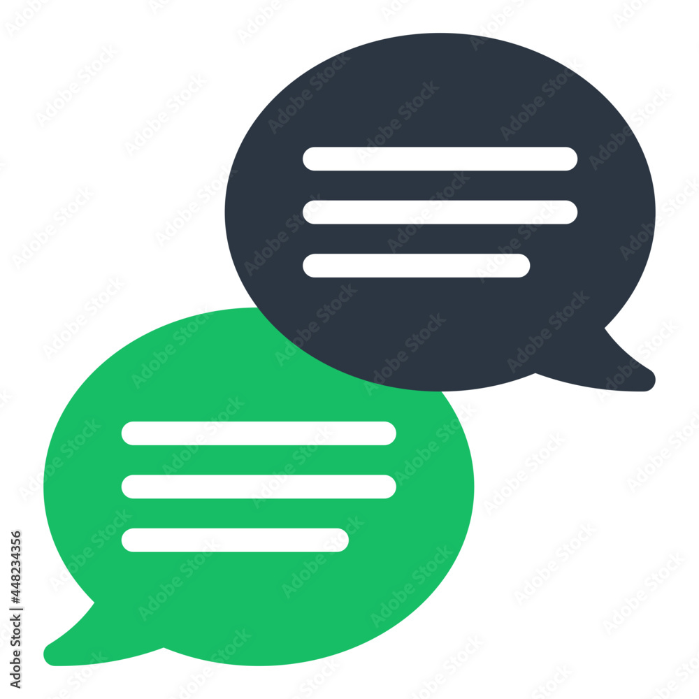 Two speech bubbles denoting concept of chatting
Two speech bubbles denoting concept of chatting