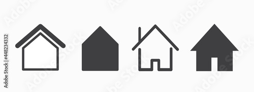 Web home flat icons set for apps and websites