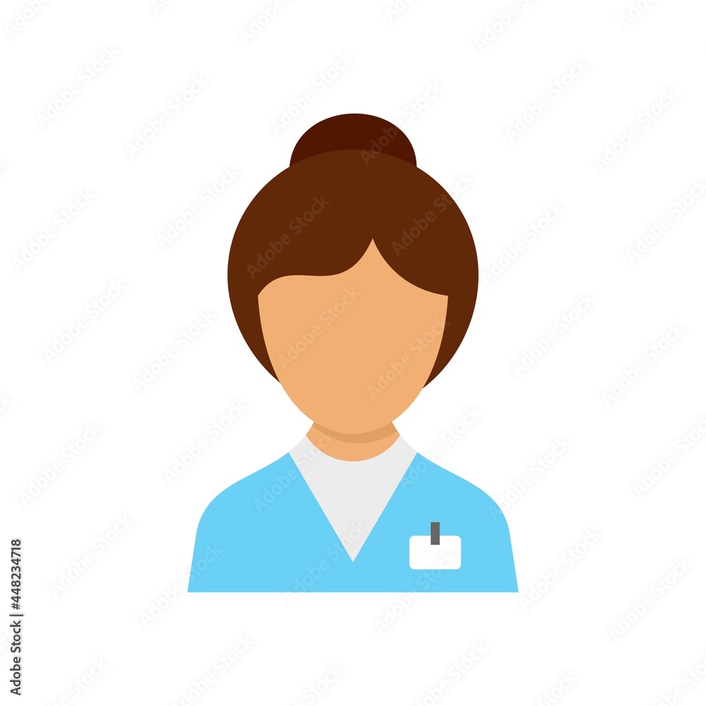 Fototapeta premium Female nurse icon flat isolated vector