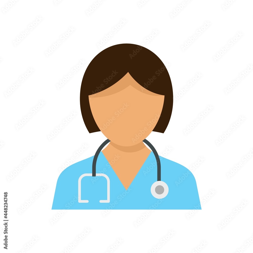 Fototapeta premium Healthcare nurse icon flat isolated vector