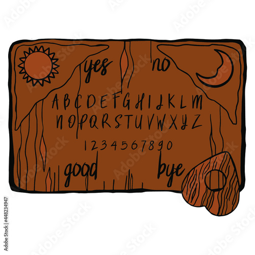 Ouija board. Stock vector illustration.