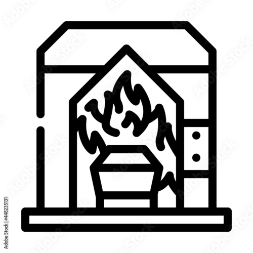 rite of cremation line icon vector. rite of cremation sign. isolated contour symbol black illustration