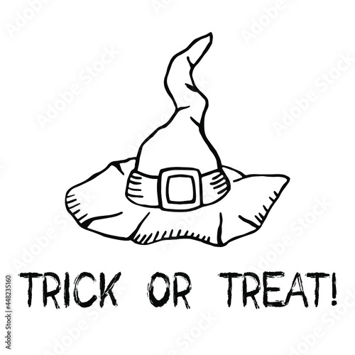 Halloween poster, t-shirt print . Stock vector illustration.