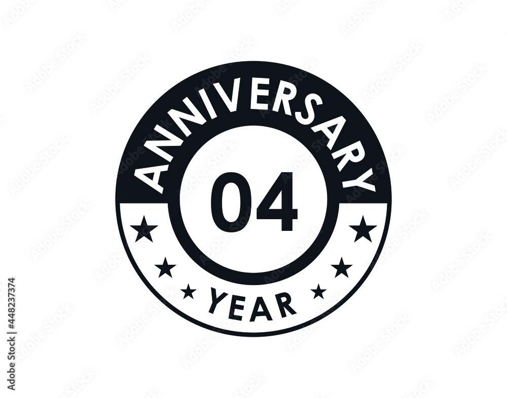 4 years anniversary badge vector design