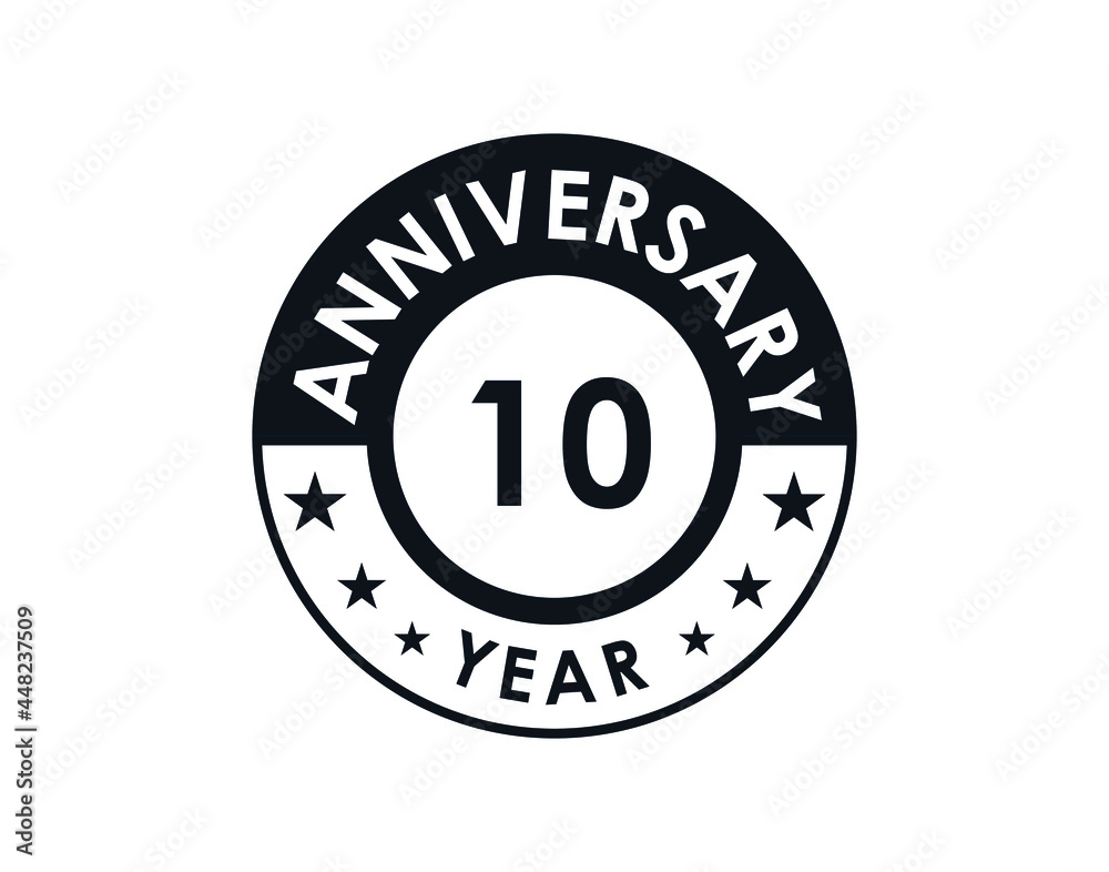 10 years anniversary badge vector design