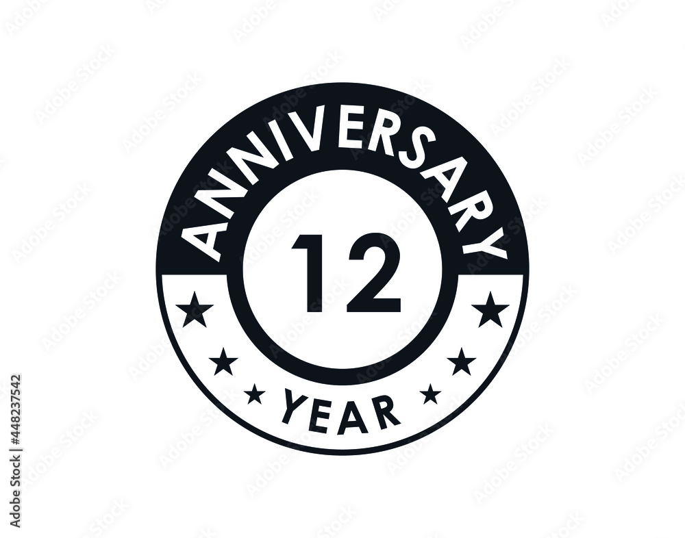 12 years anniversary badge vector design 12 years anniversary badge vector design