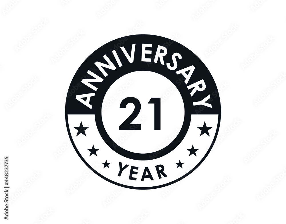 21 years anniversary badge vector design