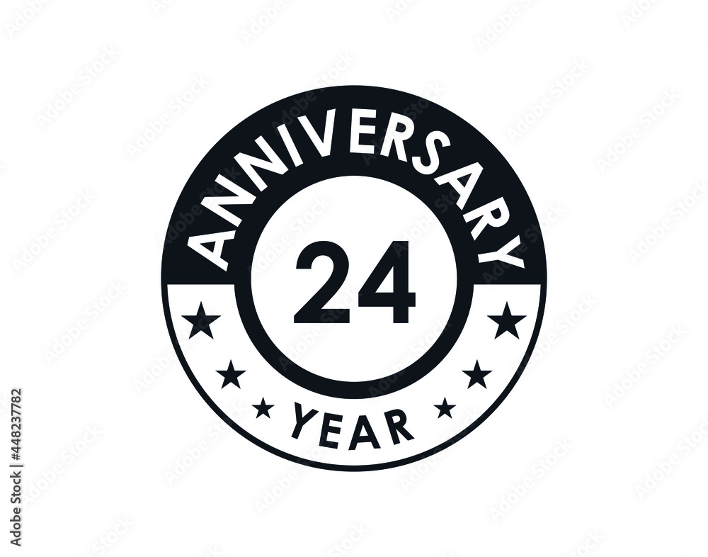 24 years anniversary badge vector design