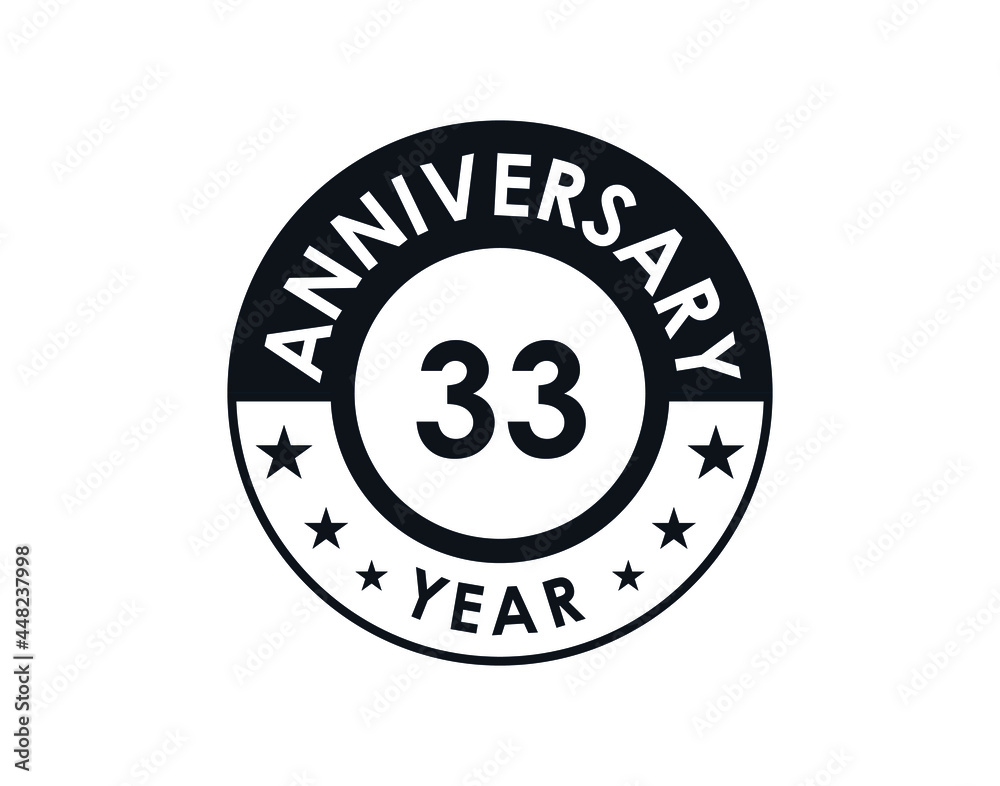 33 years anniversary badge vector design