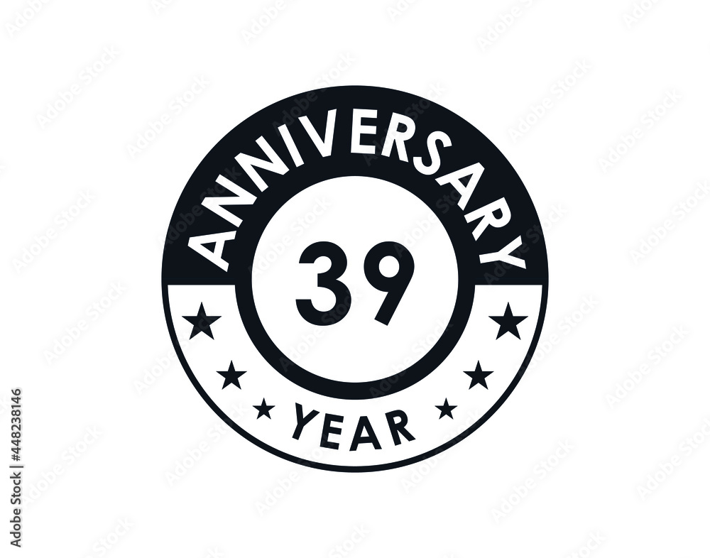 39 years anniversary badge vector design