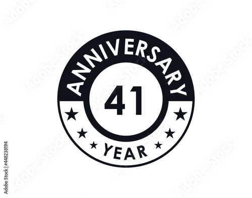 41 years anniversary badge vector design