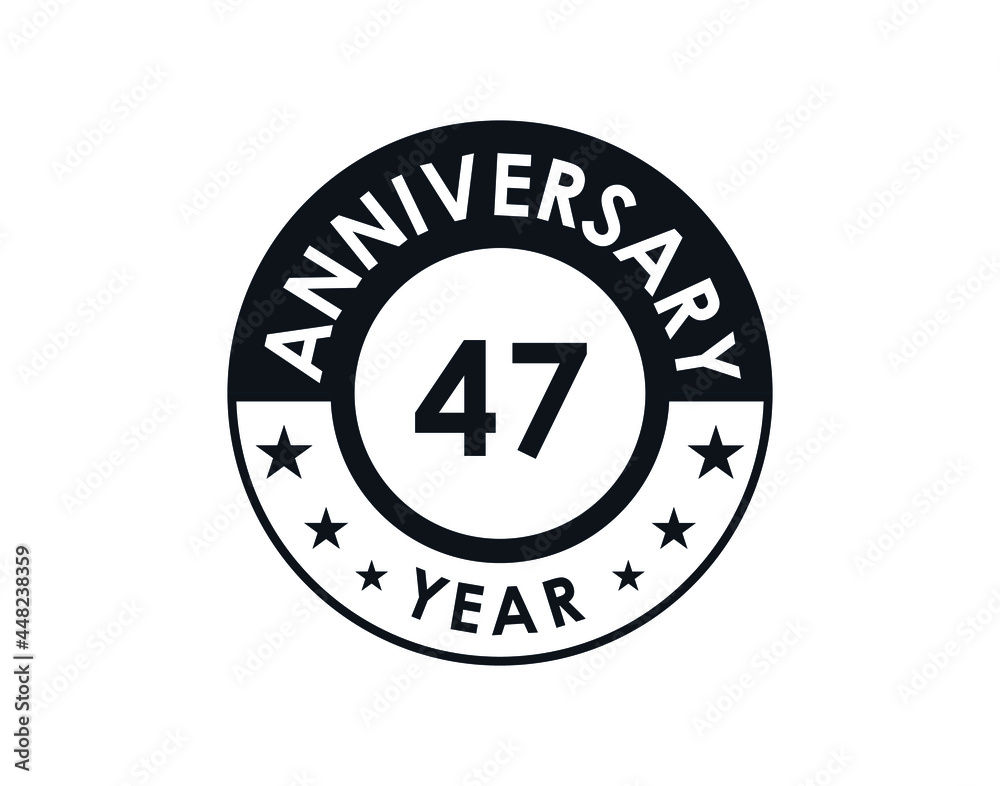 47 years anniversary badge vector design 47 years anniversary badge vector design