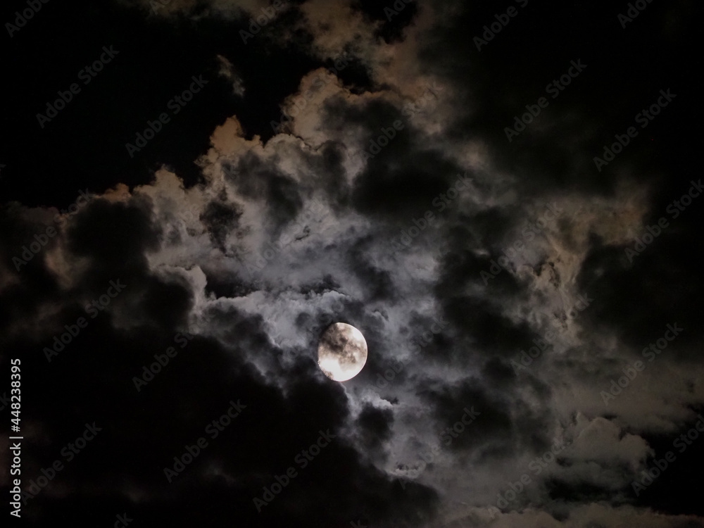 moon light behind clouds