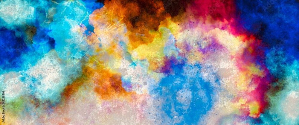 Coloured rainbow pastel background, hand painted artwork, alcohol ink background with rich colours, abstract clouds, for print, wallpapers