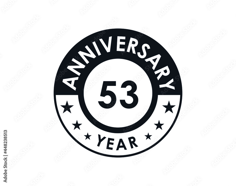 53 years anniversary badge vector design