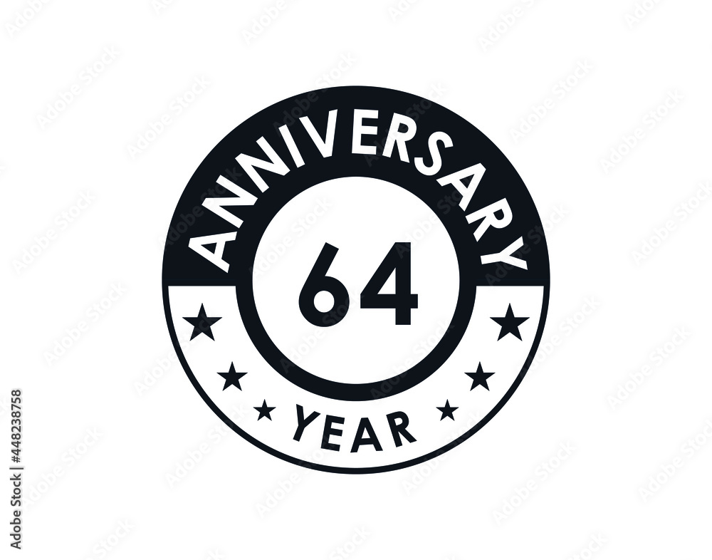 64 years anniversary badge vector design 64 years anniversary badge vector design