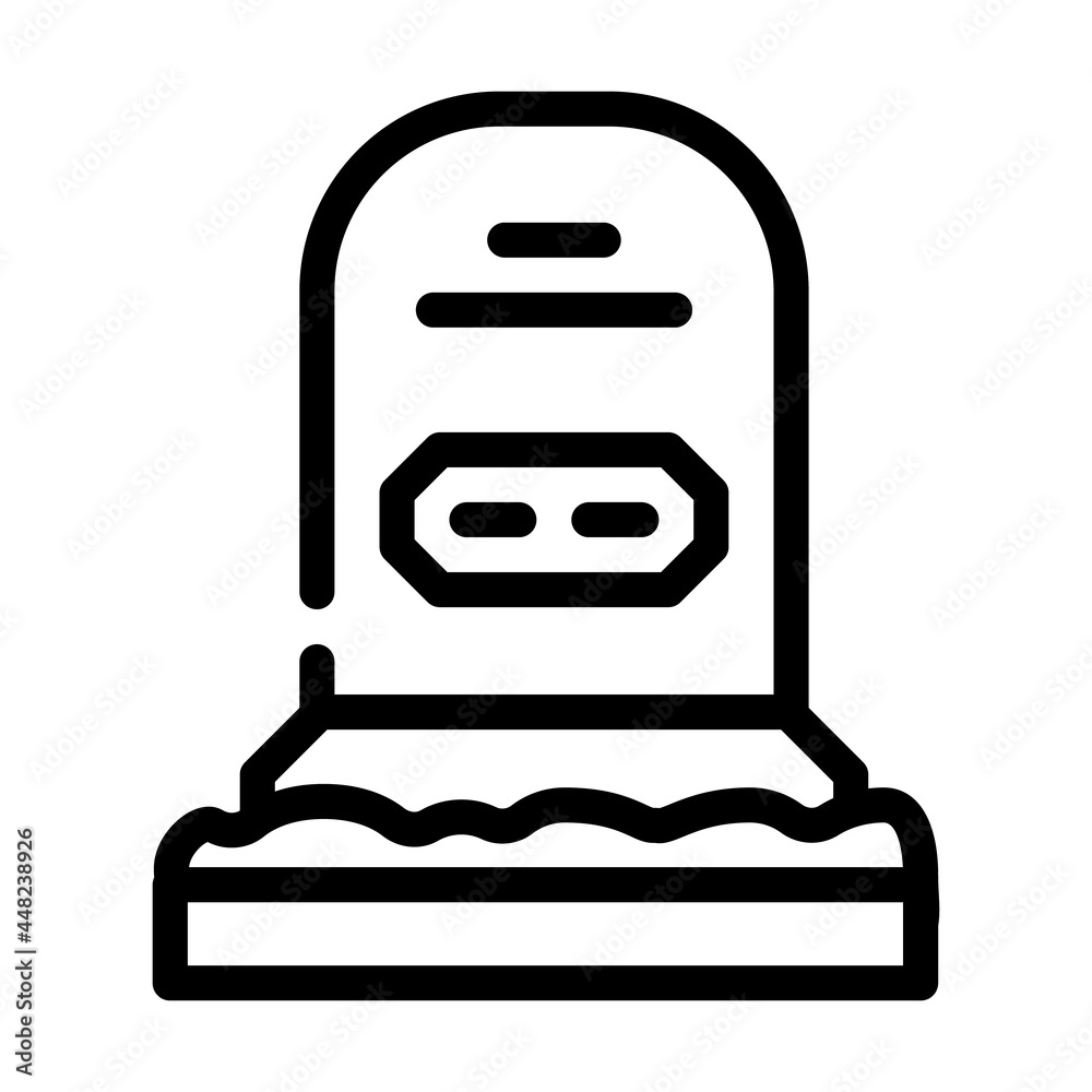 headstone on grave line icon vector. headstone on grave sign. isolated contour symbol black illustration headstone on grave line icon vector. headstone on grave sign. isolated contour symbol black illustration