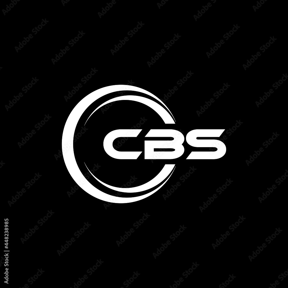 CBS letter logo design with black background in illustrator, vector ...