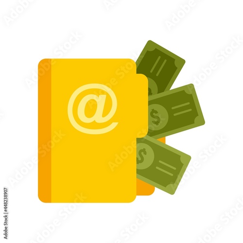 Money file folder icon flat isolated vector