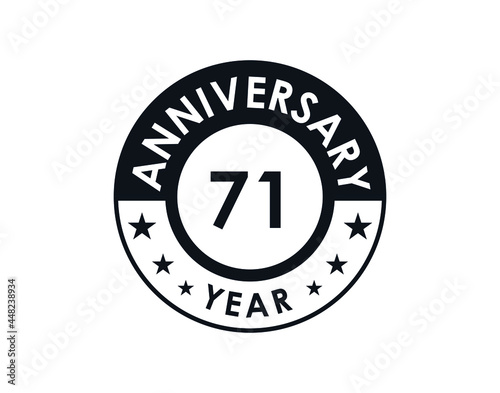 71 years anniversary badge vector design