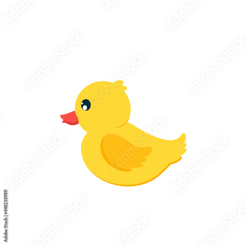 cartoon vector of cute yellow rubber duck taking a bubble bath.vector illustration