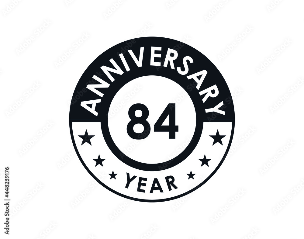 84 years anniversary badge vector design 84 years anniversary badge vector design