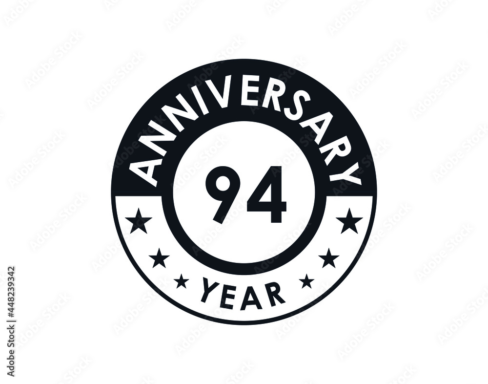 94 years anniversary badge vector design 94 years anniversary badge vector design