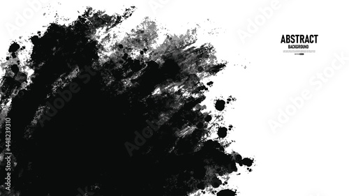 Black and white abstract background with grunge texture. Vector illustration