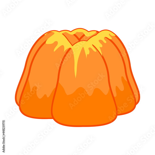 Cake isolated on white background. Sweet bundt cake. Pastry sign. Cartoon biscuits icon. Cake bakery logo, packaging design, cafe menu. Sweet dessert.Simple flat design style.Stock vector illustration