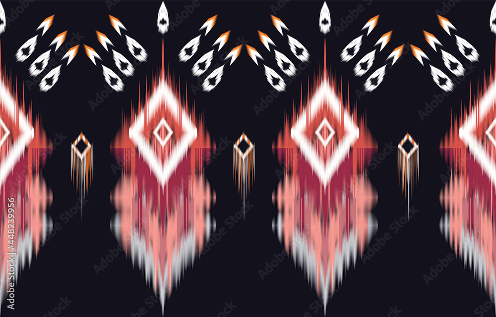 Geometric ethnic oriental ikat pattern traditional Design for background,fabric,wrapping,clothing,wallpaper,Batik,carpet,embroidery style.