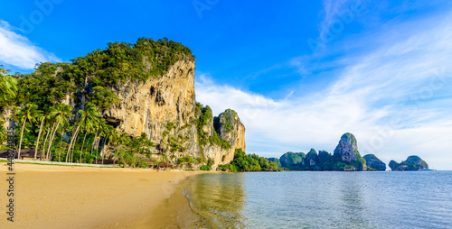 Tonsai beach - about 5 minutes walk from Railay Beach - at Ao Nang - paradise coast scenery in Krabi province, Thailand - Tropical travel destination