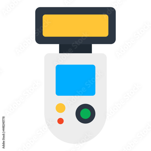 A flat design icon of camera flashlight