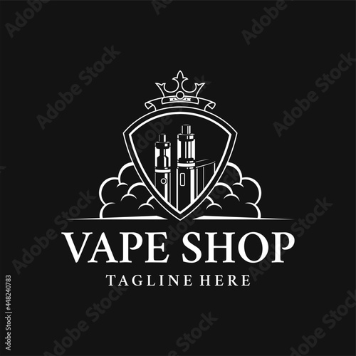 Vape shop elegant luxury crest emblem heraldry logo