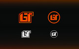 Initials GT logo with a bright color is suitable for E sports teams and others