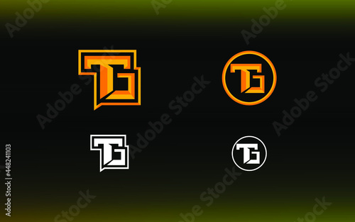 Initials TG logo with a bright color is suitable for E sports teams and others