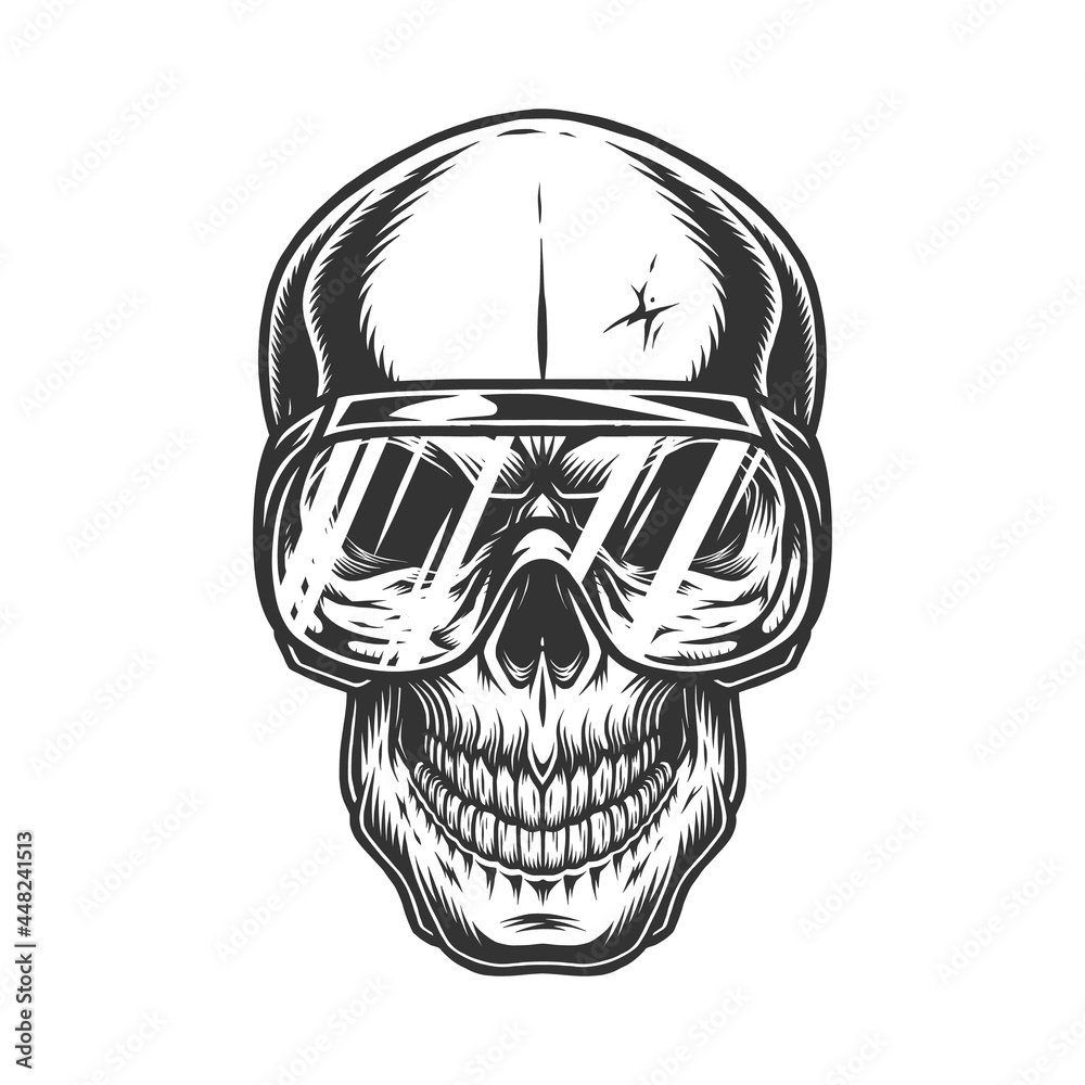 Fototapeta premium Skull in protective glasses