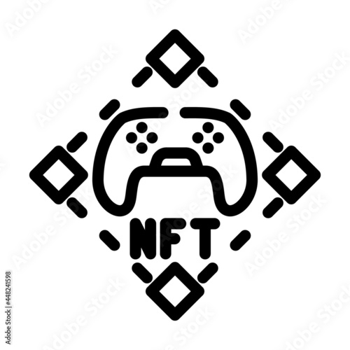 nft and games line icon vector. nft and games sign. isolated contour symbol black illustration