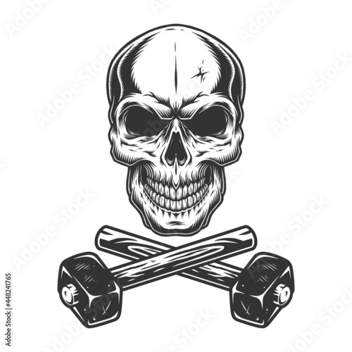 Skull and crossed sledgehammers